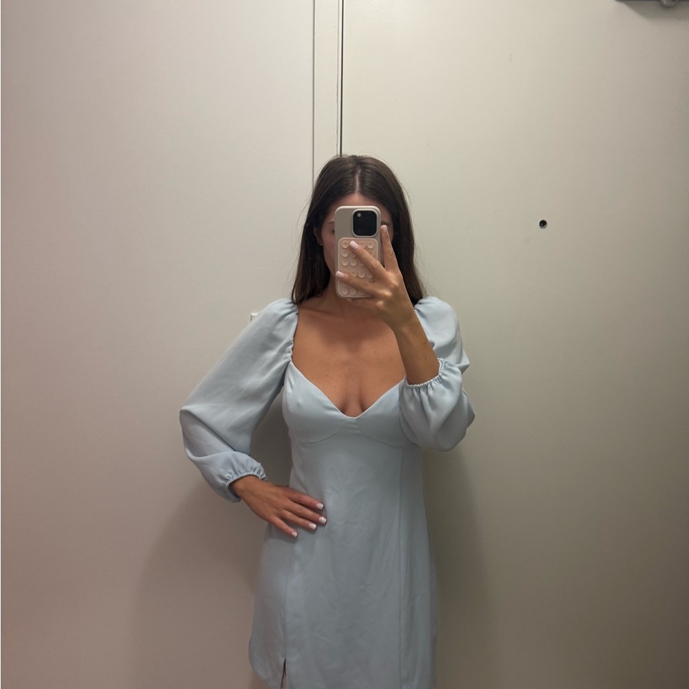 Wilfred Light Blue Mini Dress - Picture 1 of 4